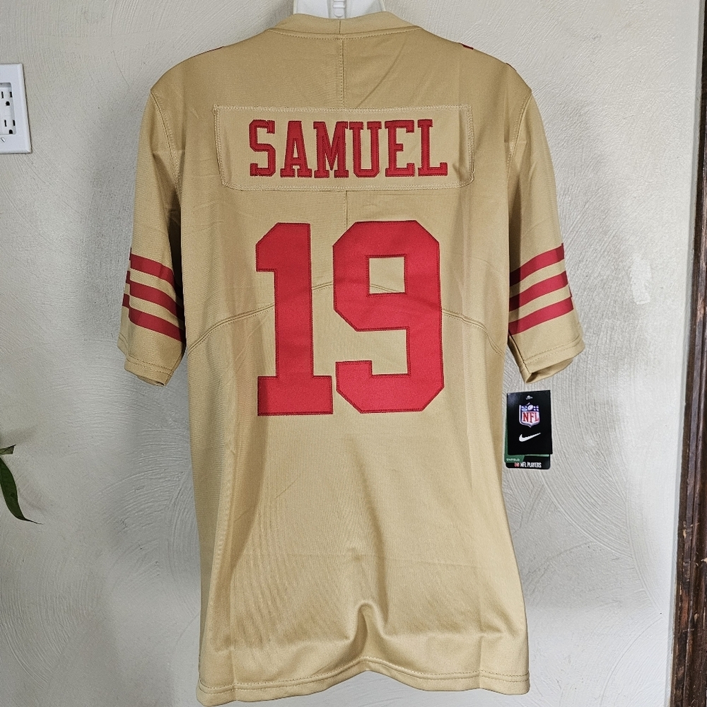 San Francisco 49ers DEEBO SAMUEL #19 Gold NFL On Field Jersey Size Men Small NEW - Picture 2 of 11